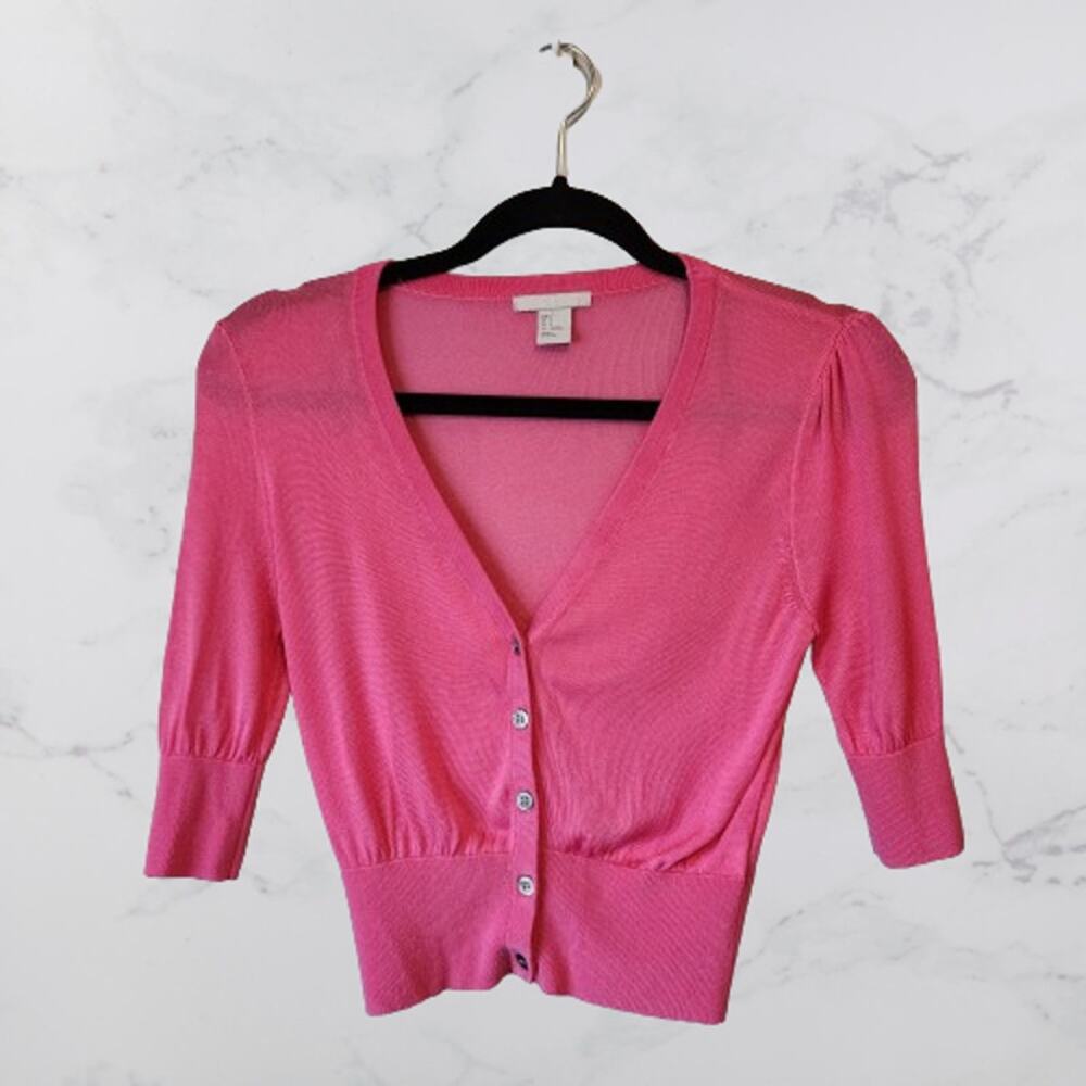 H&M Pink Cardigan Silk blend small